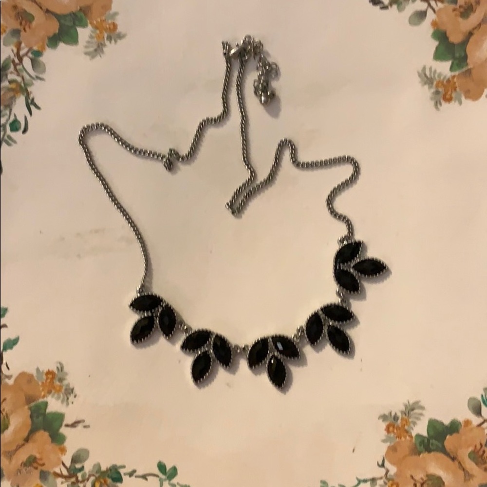 Floral Black Stone Necklace